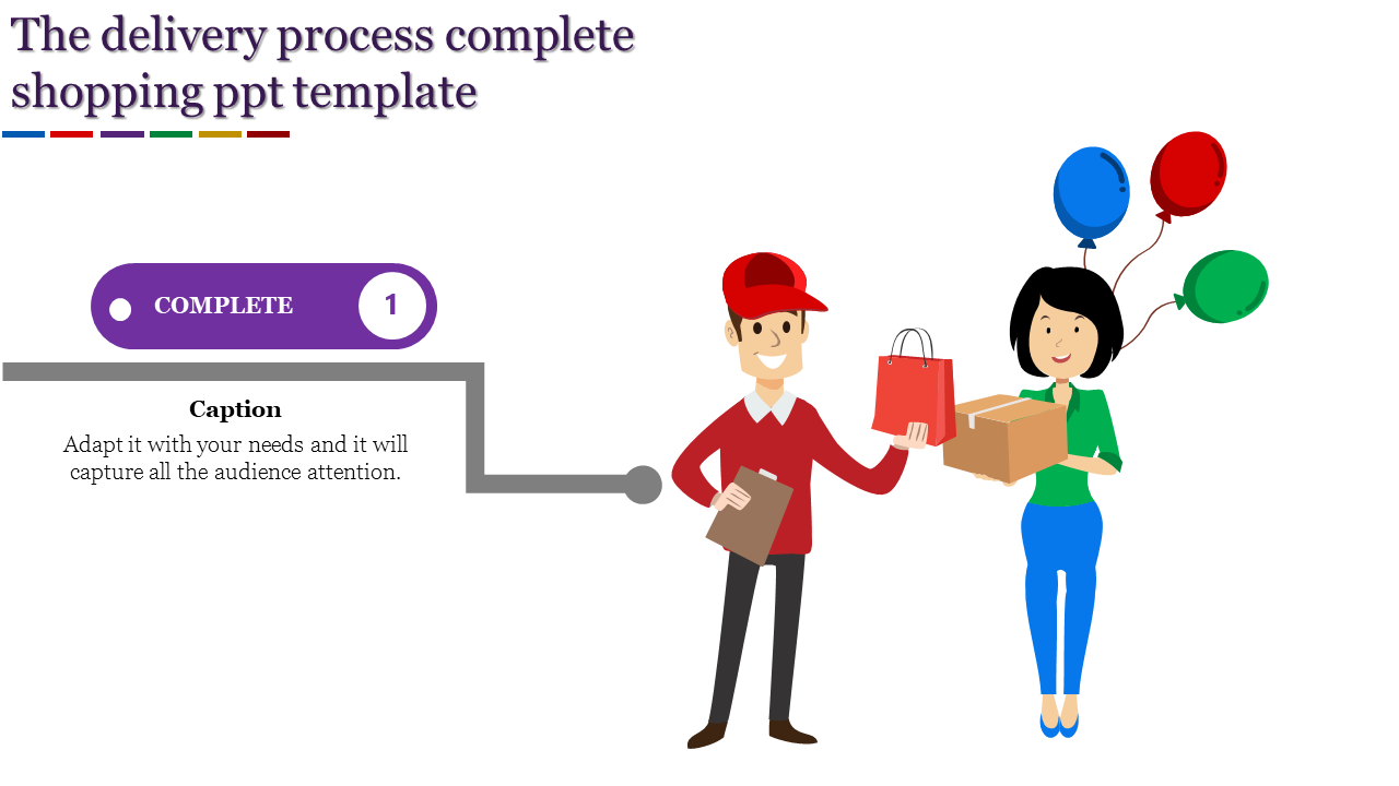 shopping ppt template-The delivery process complete shopping ppt template